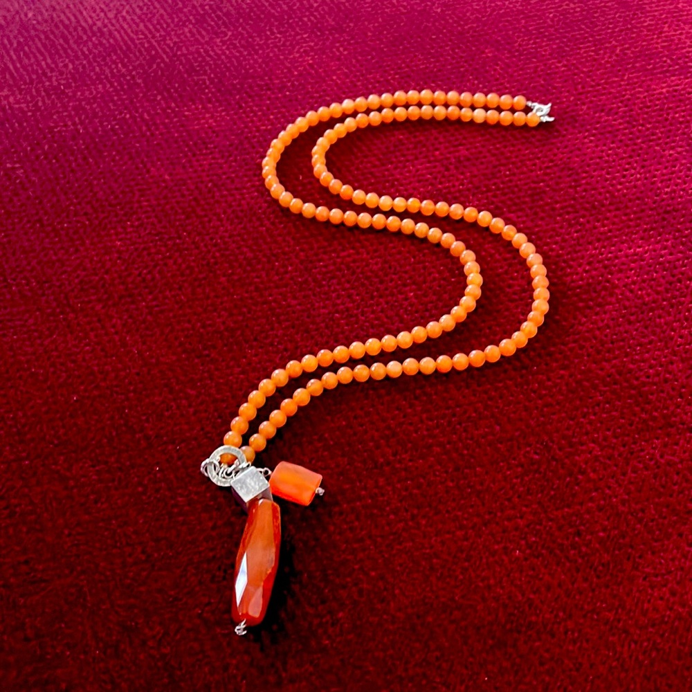 Carnelian Long string pendant necklace